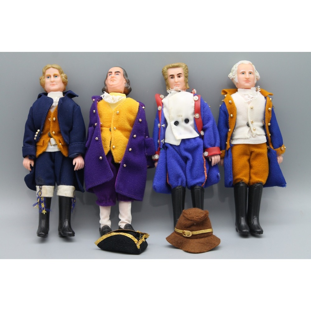 Vintage Heroes of the American Revolution Action Figures Lot of 4 1973 8in